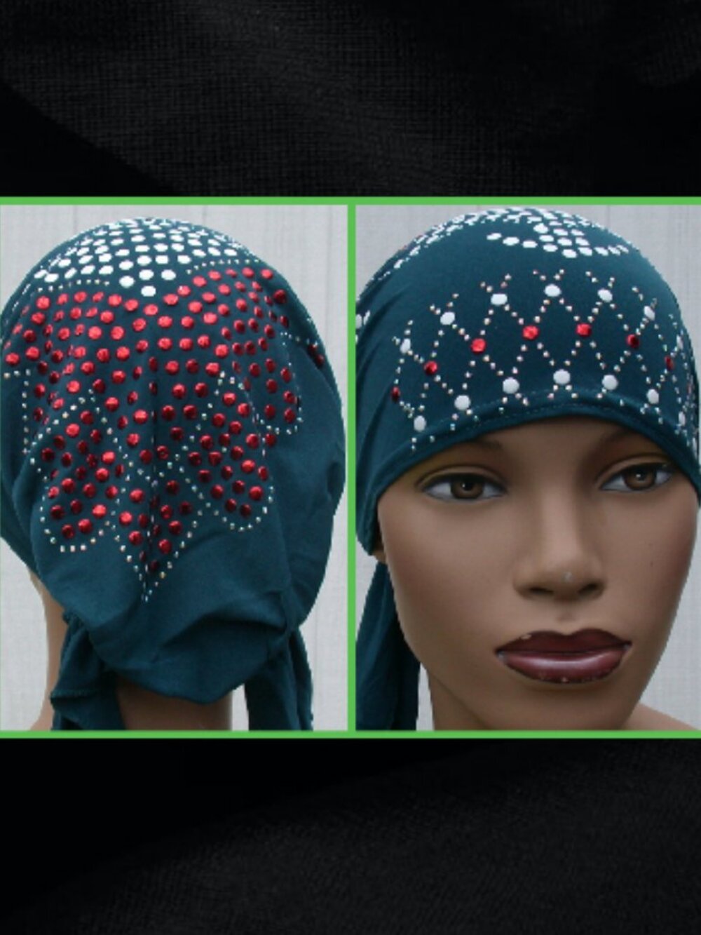 TEALFancy Girl Chemo Stud Fashion Cap Slip On Bonnet Hijab Undercap #8